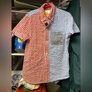 7-8 Boden Hotch Potch Boys Seersucker shirt